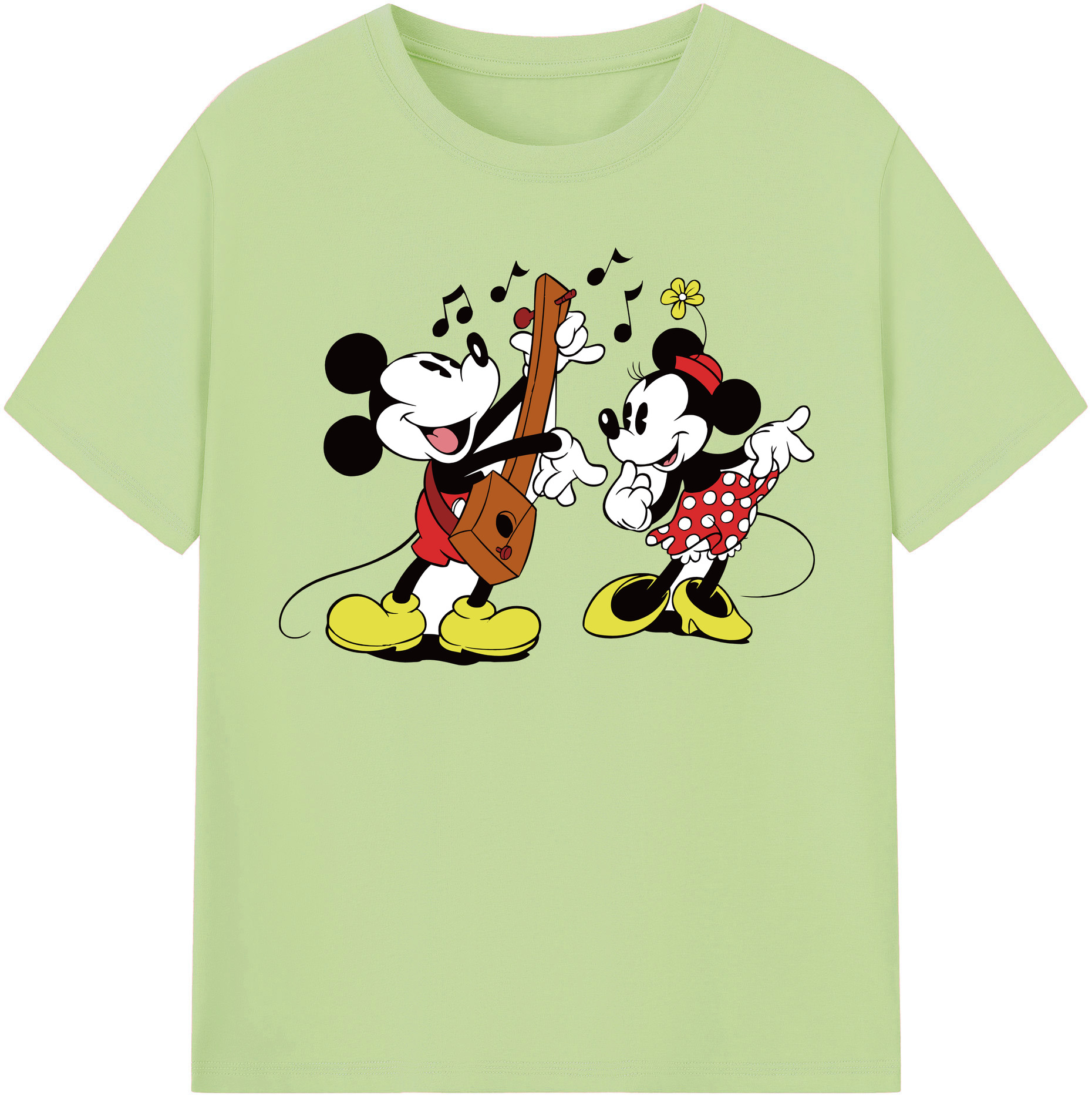 （画像用） ミッキーマウス Mickey Mouse 綿100％半袖Tシャツ（フロントプリント）